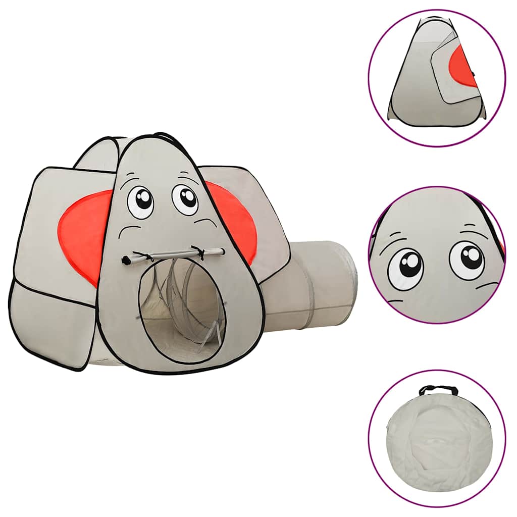 Elephant Children Play Tent with 250 Balls Grey 174x86x101 cm