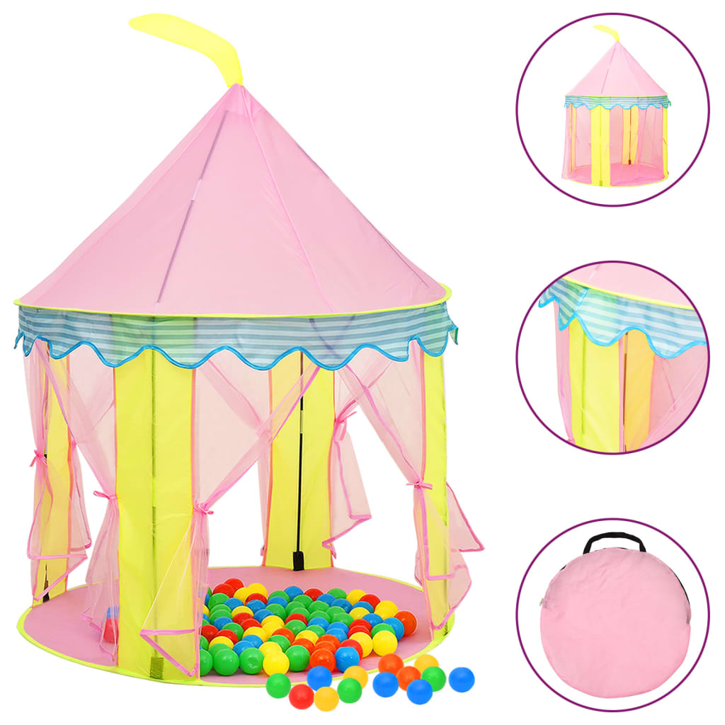 Children Play Tent with 250 Balls Pink 100x100x127 cm