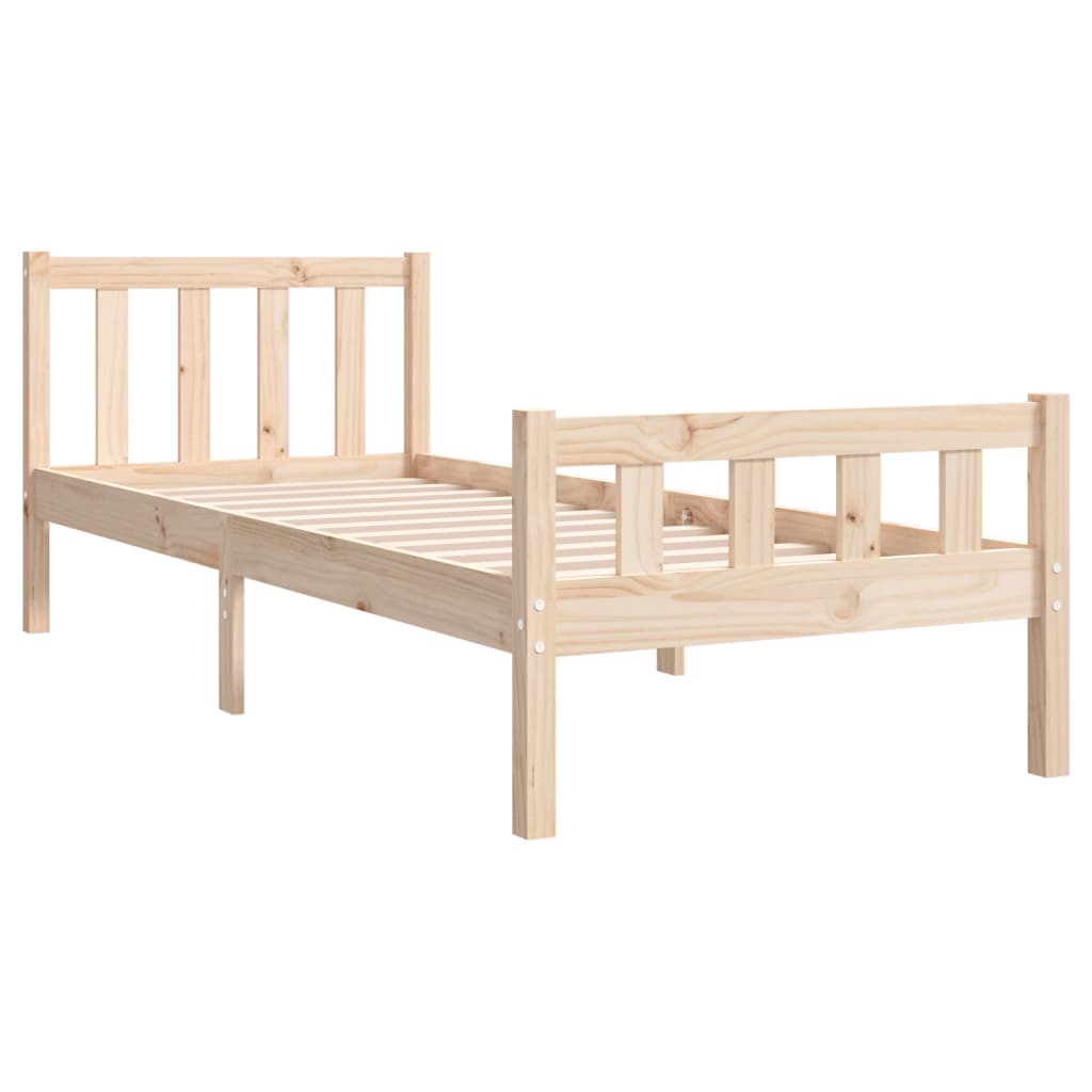 vidaXL Bed Frame without Mattress Solid Wood Small Single