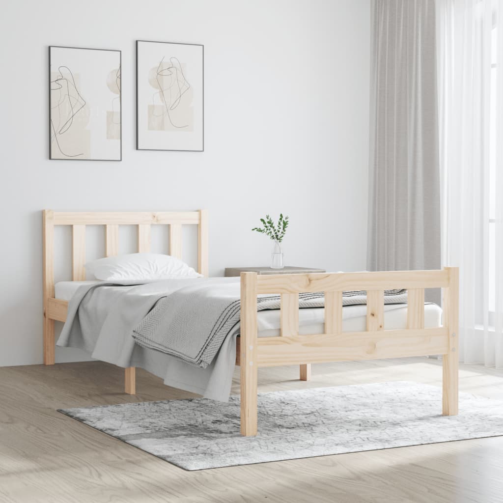 vidaXL Bed Frame without Mattress Solid Wood Small Single