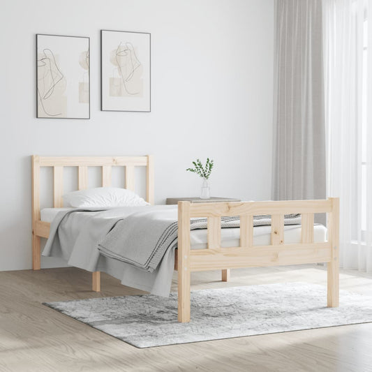 vidaXL Bed Frame without Mattress Solid Wood Small Single