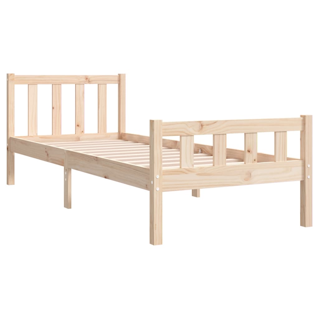Bed Frame without Mattress Solid Wood Single