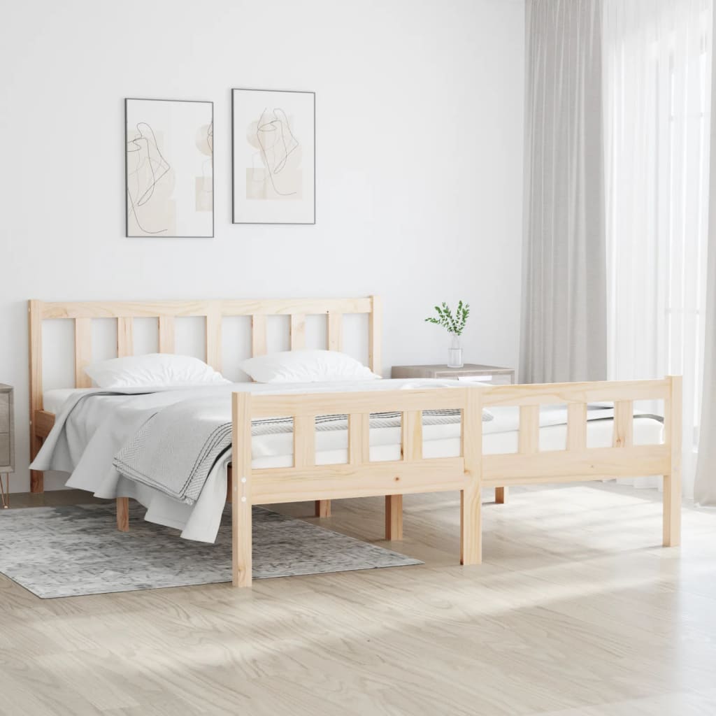 Bed Frame without Mattress Solid Wood Small Double