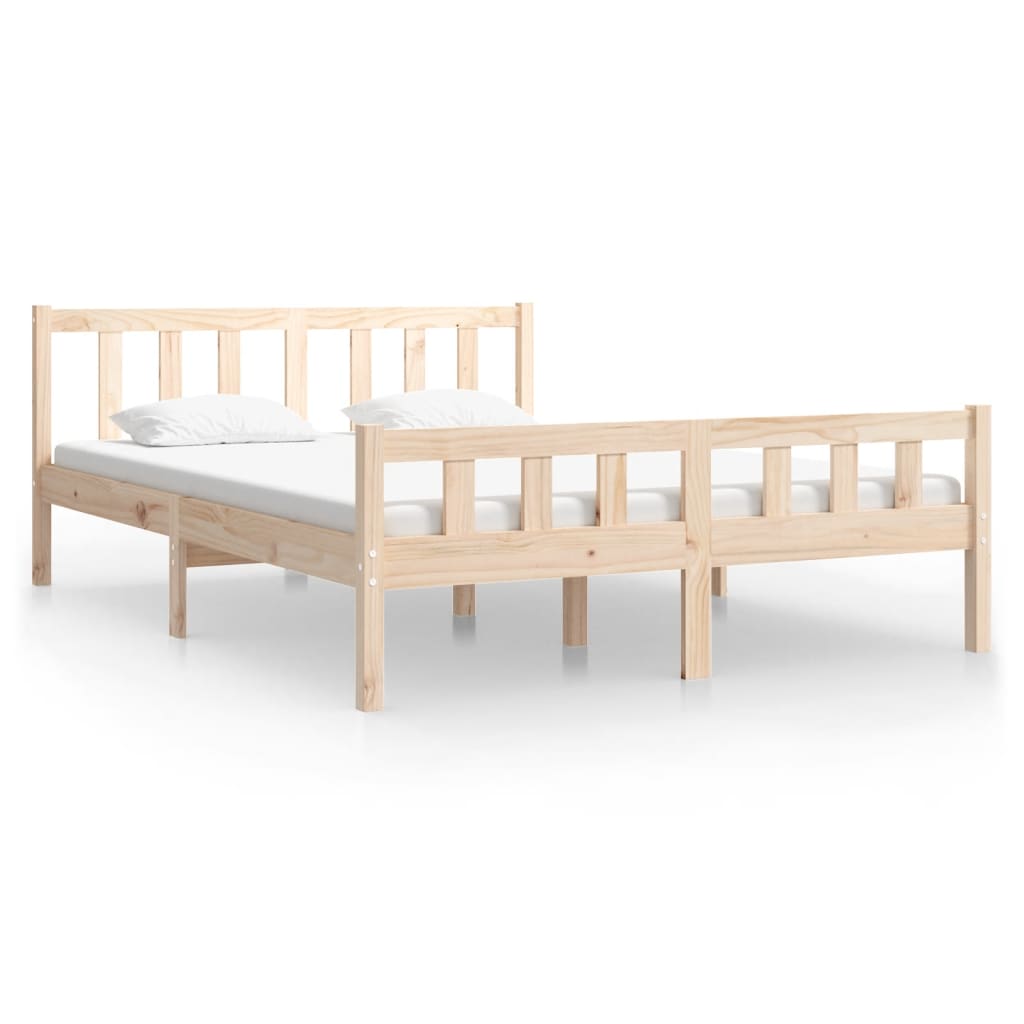 vidaXL Bed Frame without Mattress Solid Wood Double