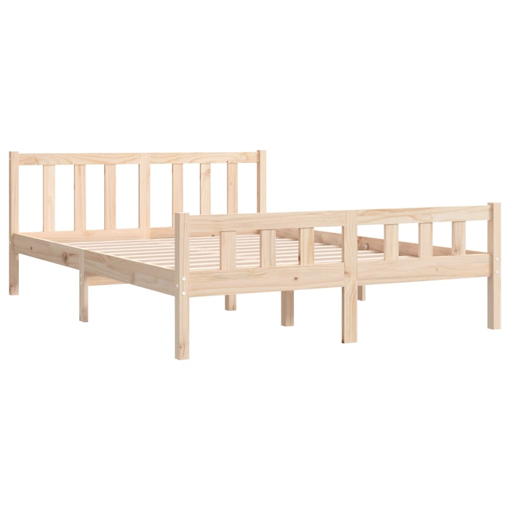 vidaXL Bed Frame without Mattress Solid Wood Double