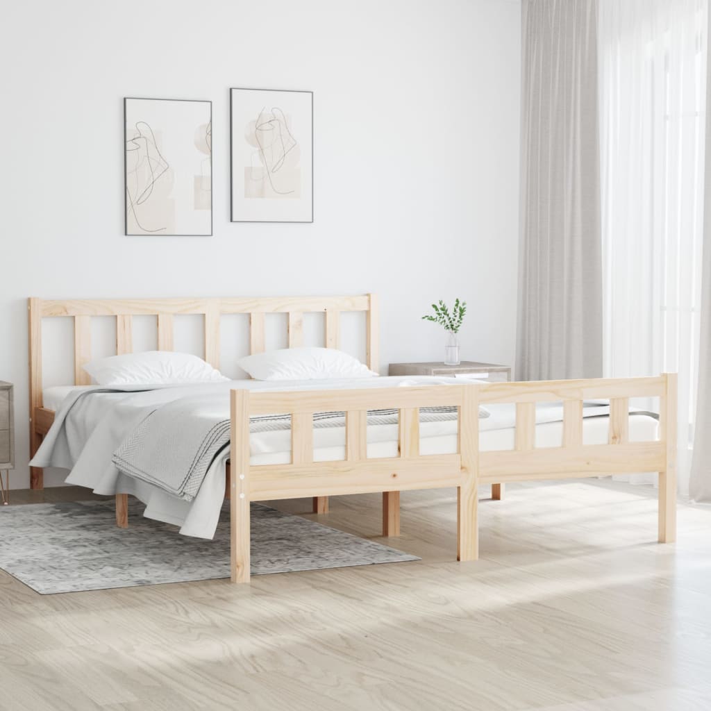 vidaXL Bed Frame without Mattress Solid Wood Double