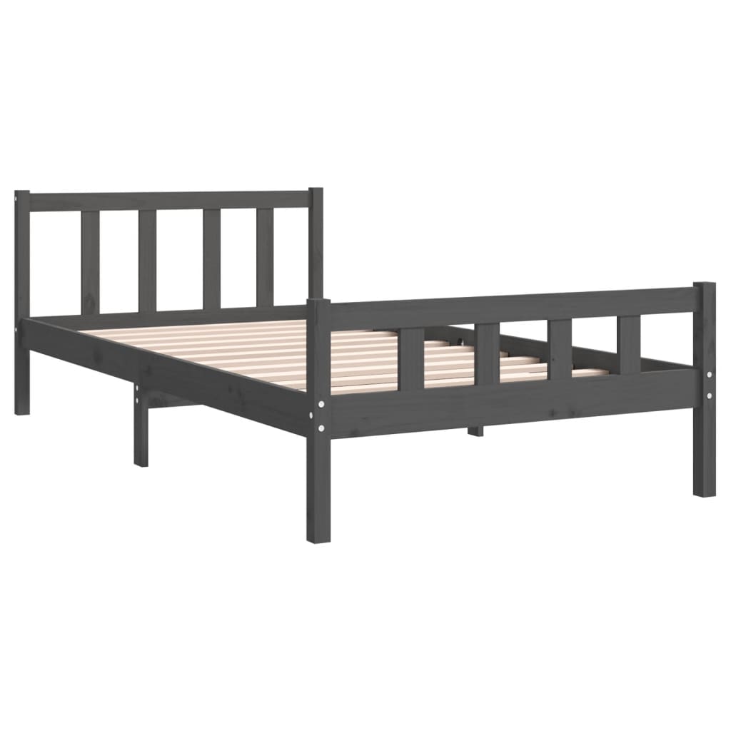 Bed Frame without Mattress Grey Solid Wood 100x200 cm