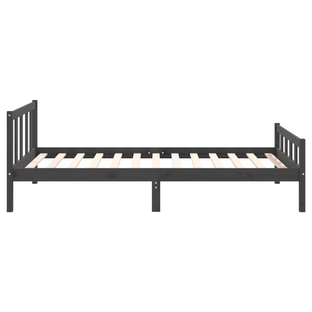 Bed Frame without Mattress Grey Solid Wood 100x200 cm