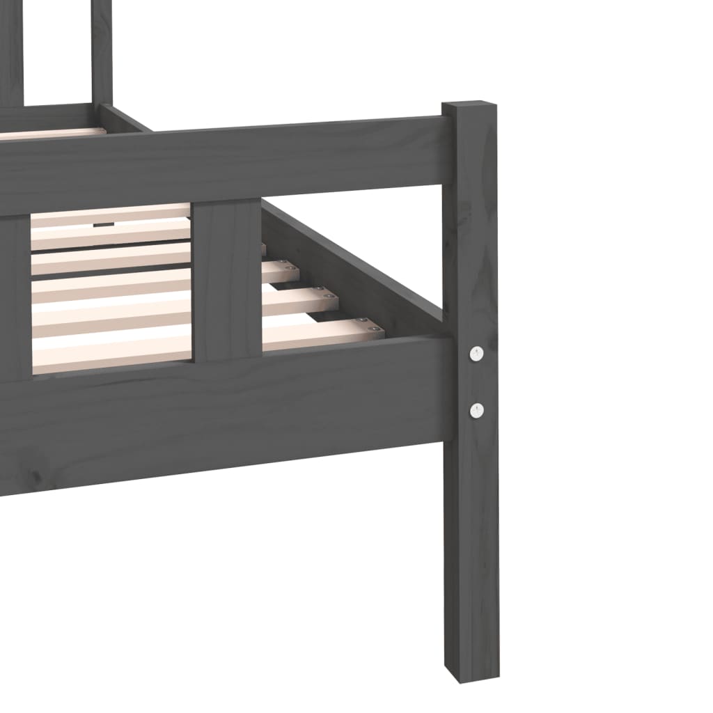 Bed Frame without Mattress Grey Solid Wood 100x200 cm