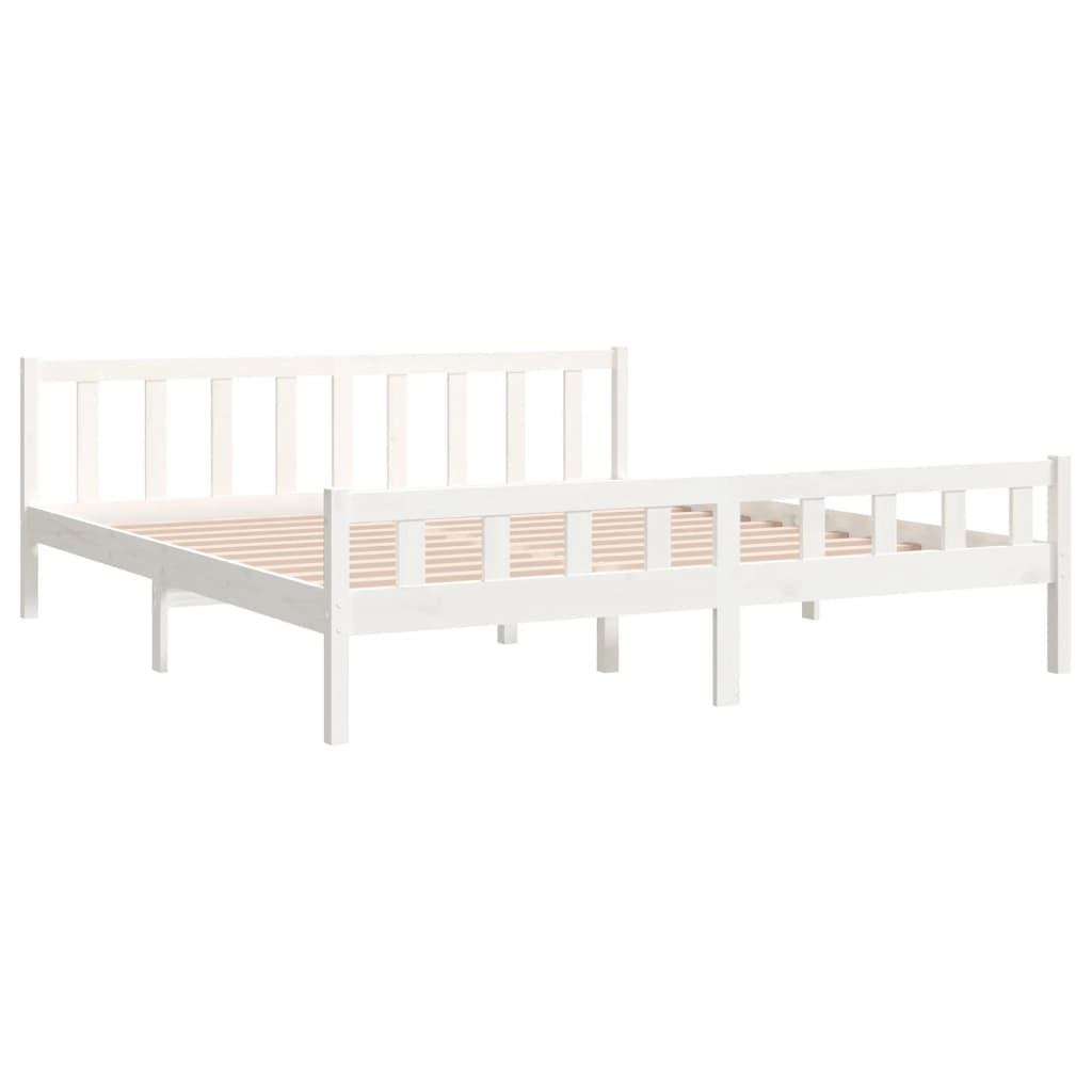 Bed Frame | White | Solid pine wood, Plywood | Double | Durable