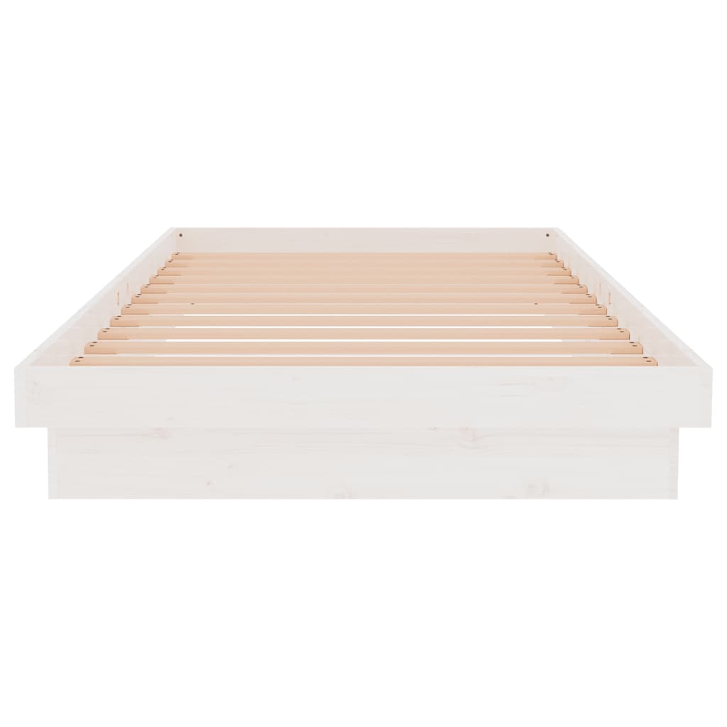 819898 vidaXL Bed Frame without Mattress White Solid Wood 100x200 cm