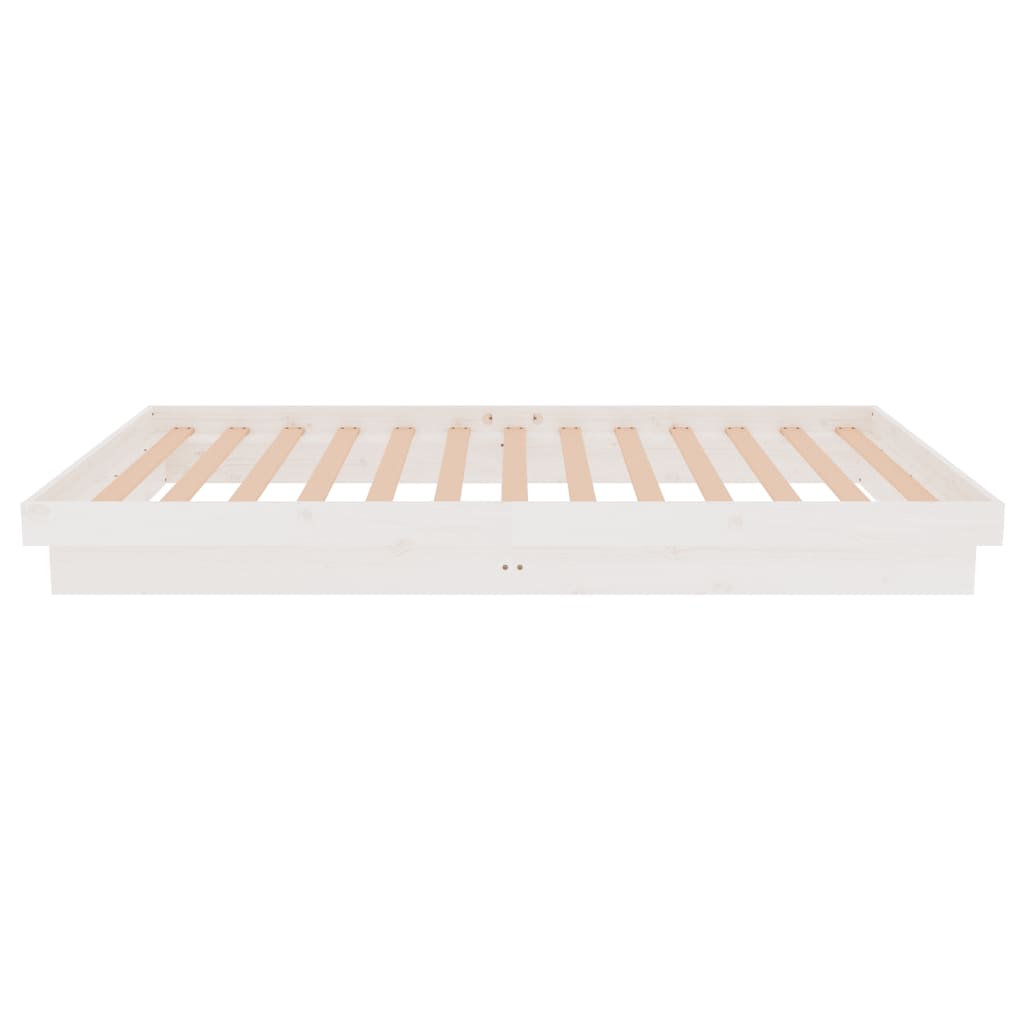 819898 vidaXL Bed Frame without Mattress White Solid Wood 100x200 cm