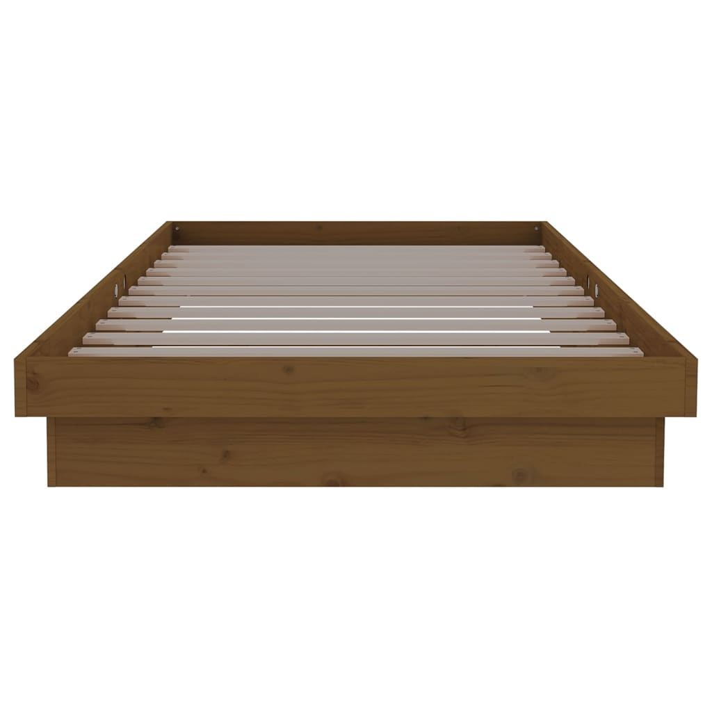 819900 vidaXL Bed Frame without Mattress Honey Brown Solid Wood 100x200 cm