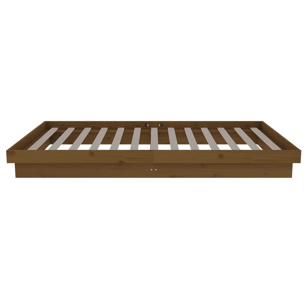 819900 vidaXL Bed Frame without Mattress Honey Brown Solid Wood 100x200 cm