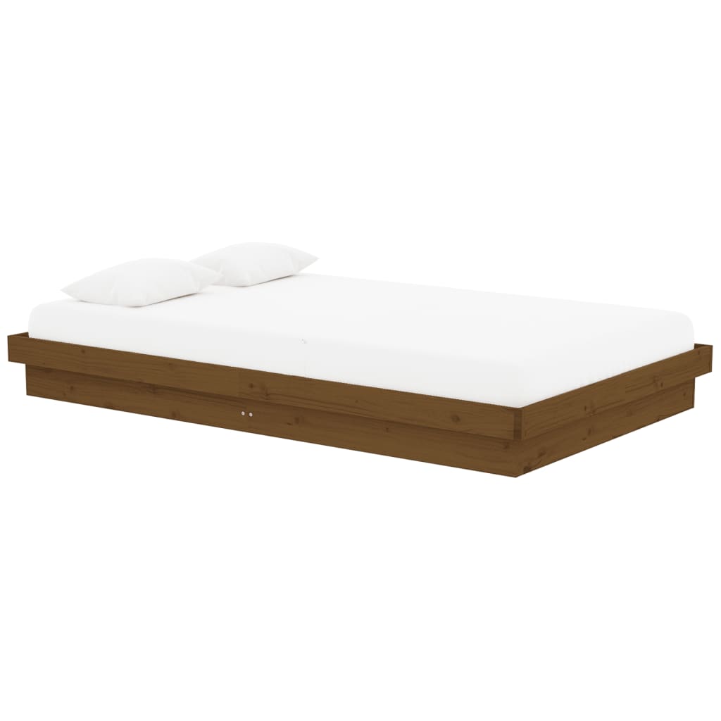 819905 vidaXL Bed Frame without Mattress Honey Brown Solid Wood 120x200 cm