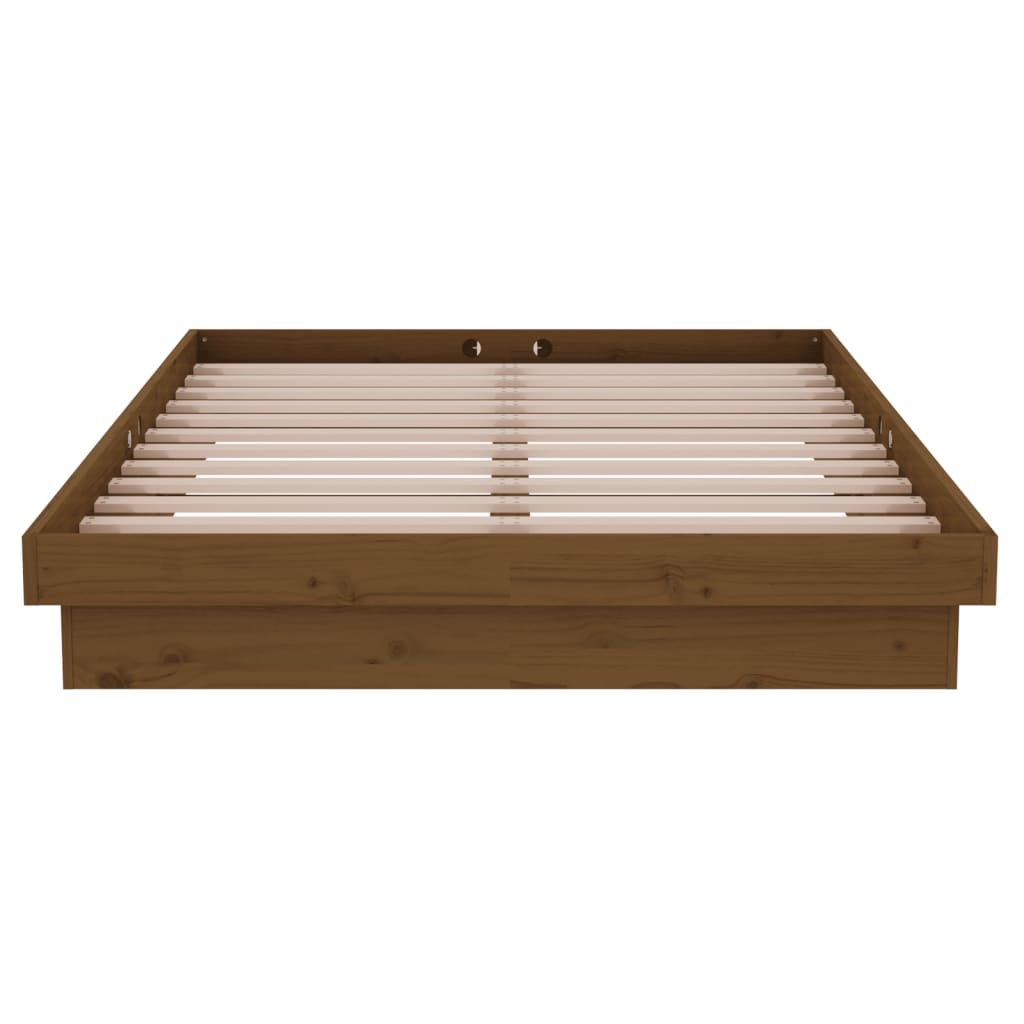 819905 vidaXL Bed Frame without Mattress Honey Brown Solid Wood 120x200 cm