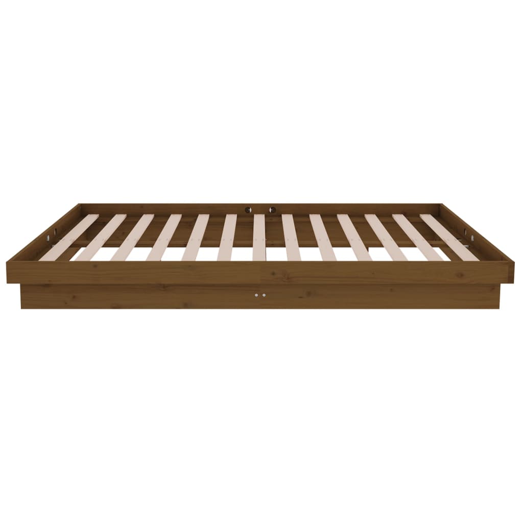 819905 vidaXL Bed Frame without Mattress Honey Brown Solid Wood 120x200 cm