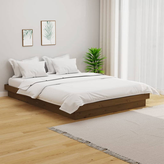 819905 vidaXL Bed Frame without Mattress Honey Brown Solid Wood 120x200 cm