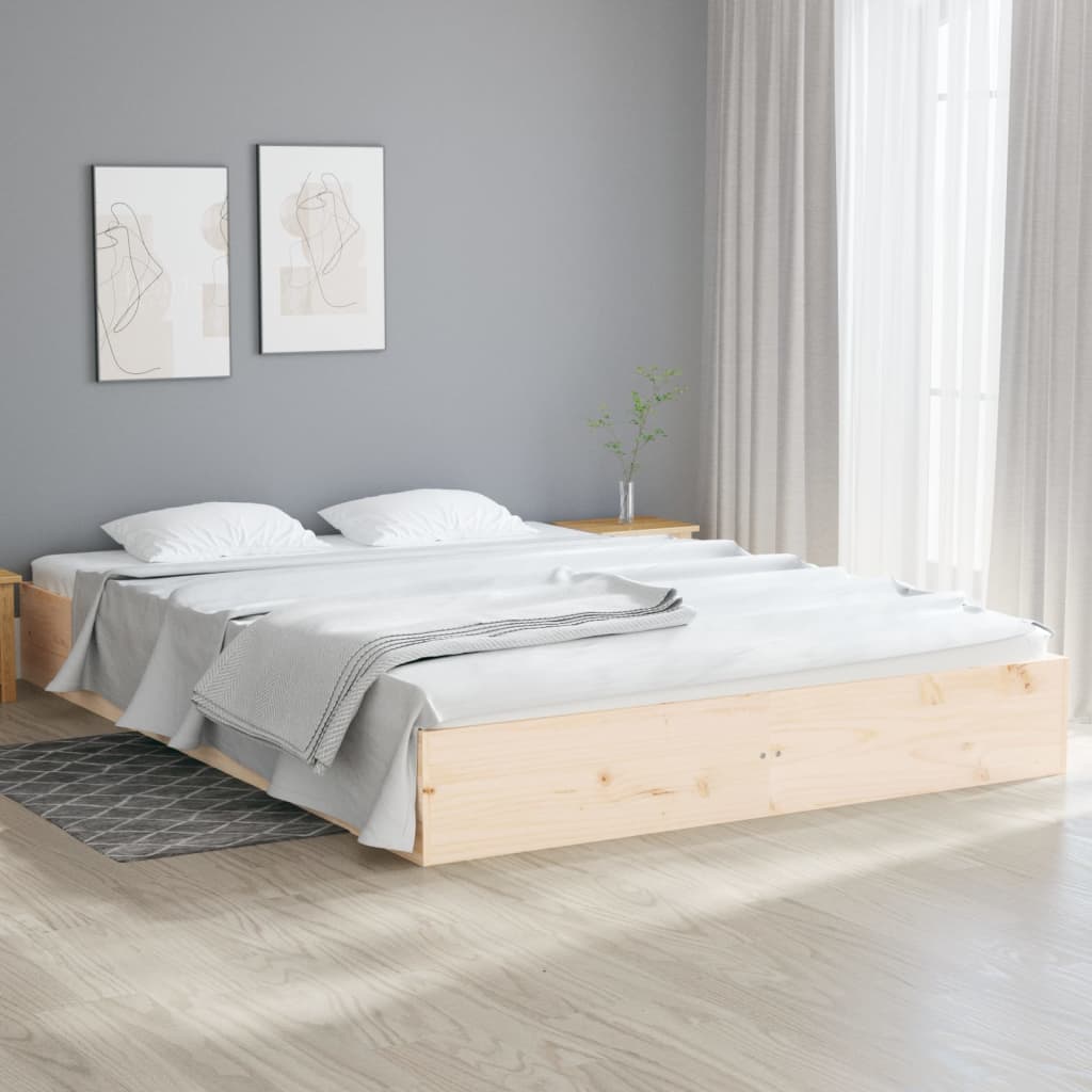 vidaXL Bed Frame without Mattress Solid Wood 200x200 cm