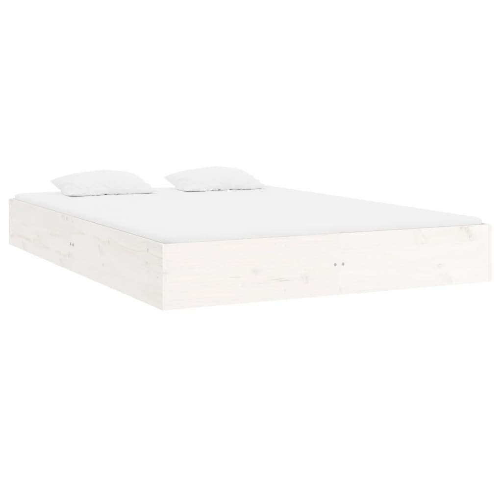 vidaXL Bed Frame without Mattress White Solid Wood 200x200 cm