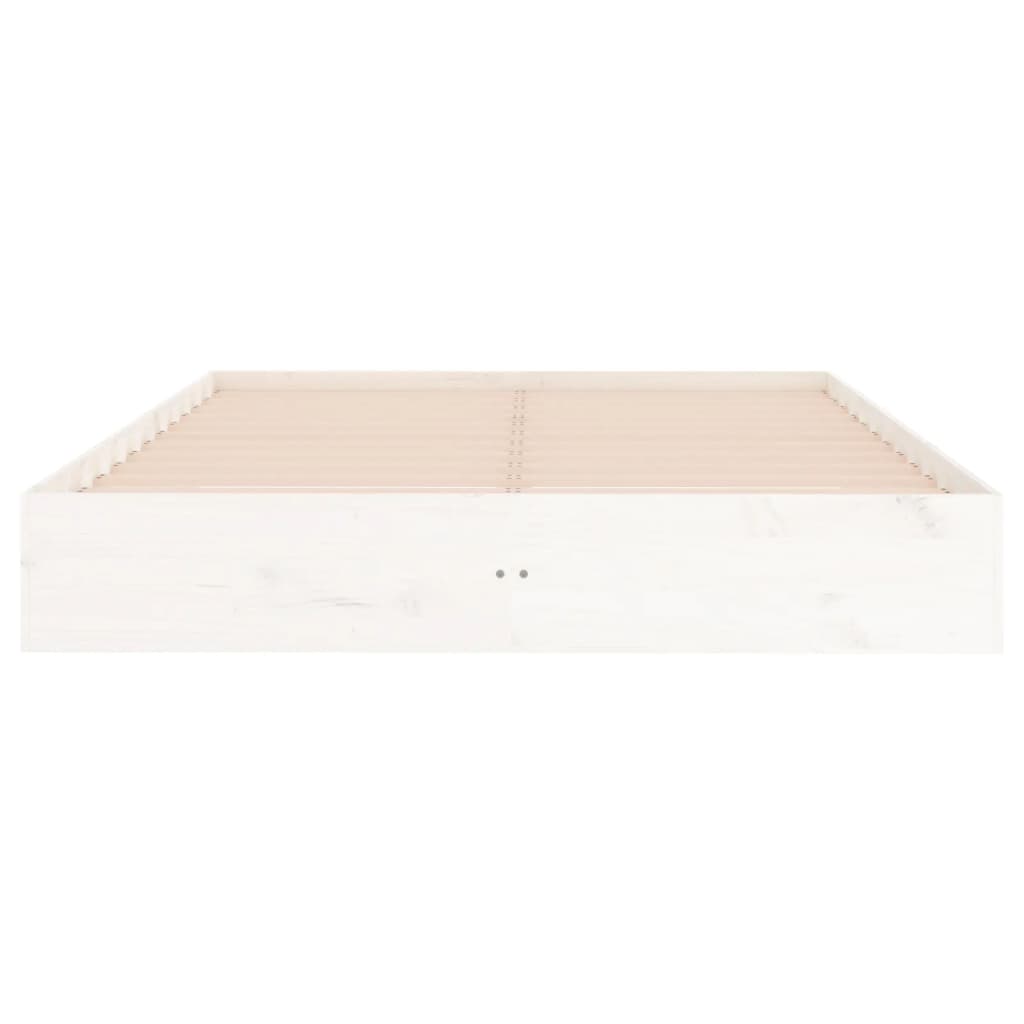 vidaXL Bed Frame without Mattress White Solid Wood 200x200 cm