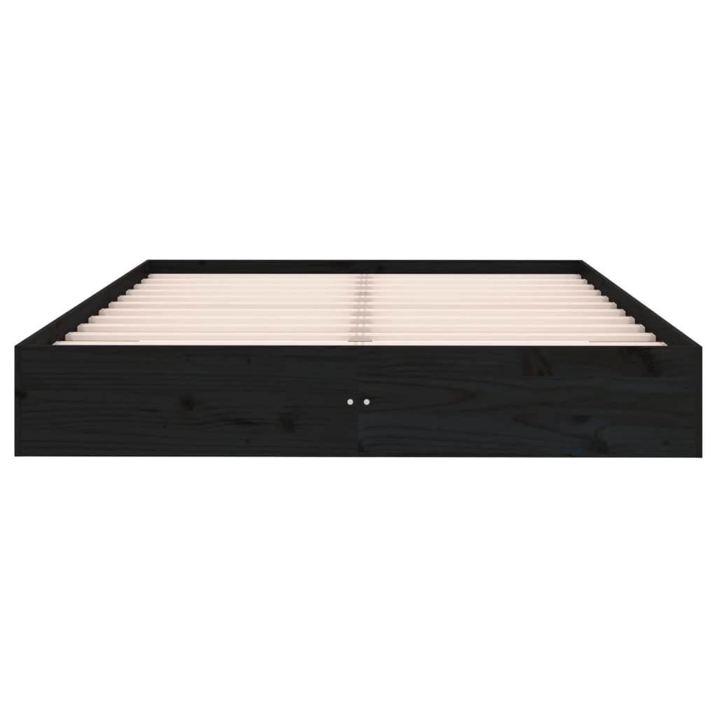 vidaXL Bed Frame without Mattress Black Solid Wood 120x200 cm