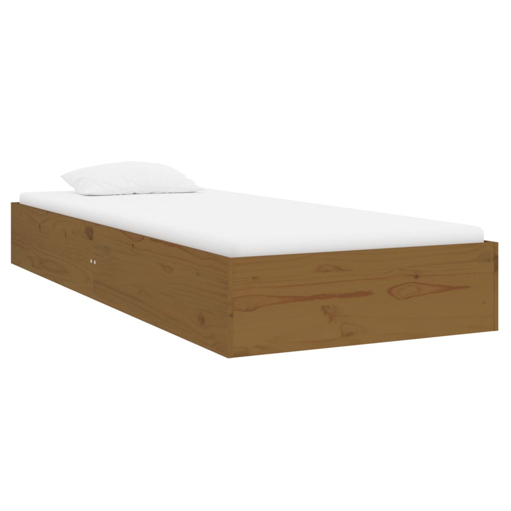 vidaXL Bed Frame without Mattress Honey Brown Solid Wood 75x190 cm Small Single