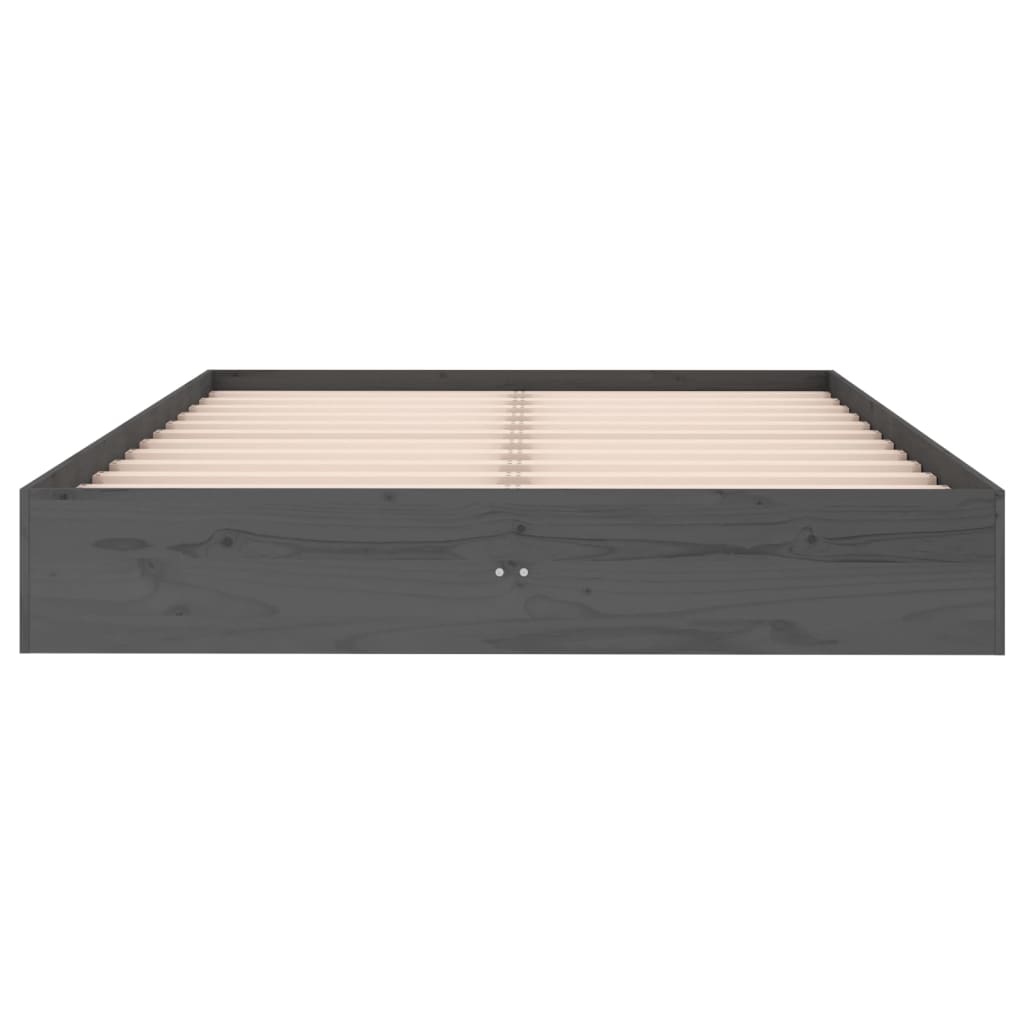 vidaXL Bed Frame without Mattress Grey Solid Wood 120x190 cm Small Double