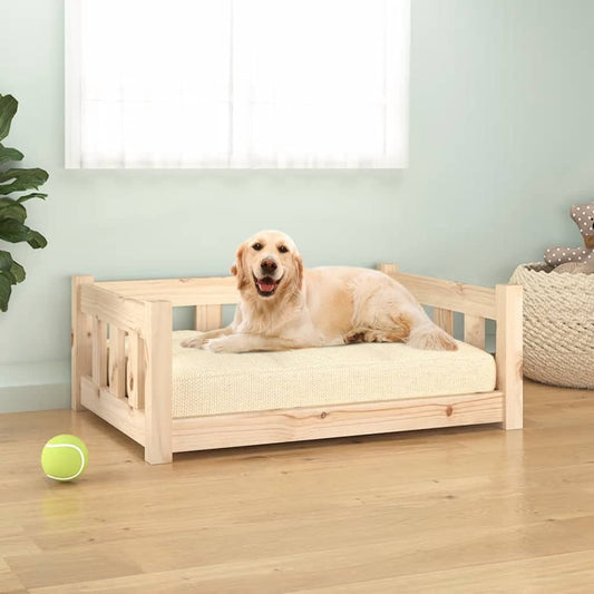 vidaXL Dog Bed 75.5x55.5x28 cm Solid Wood Pine