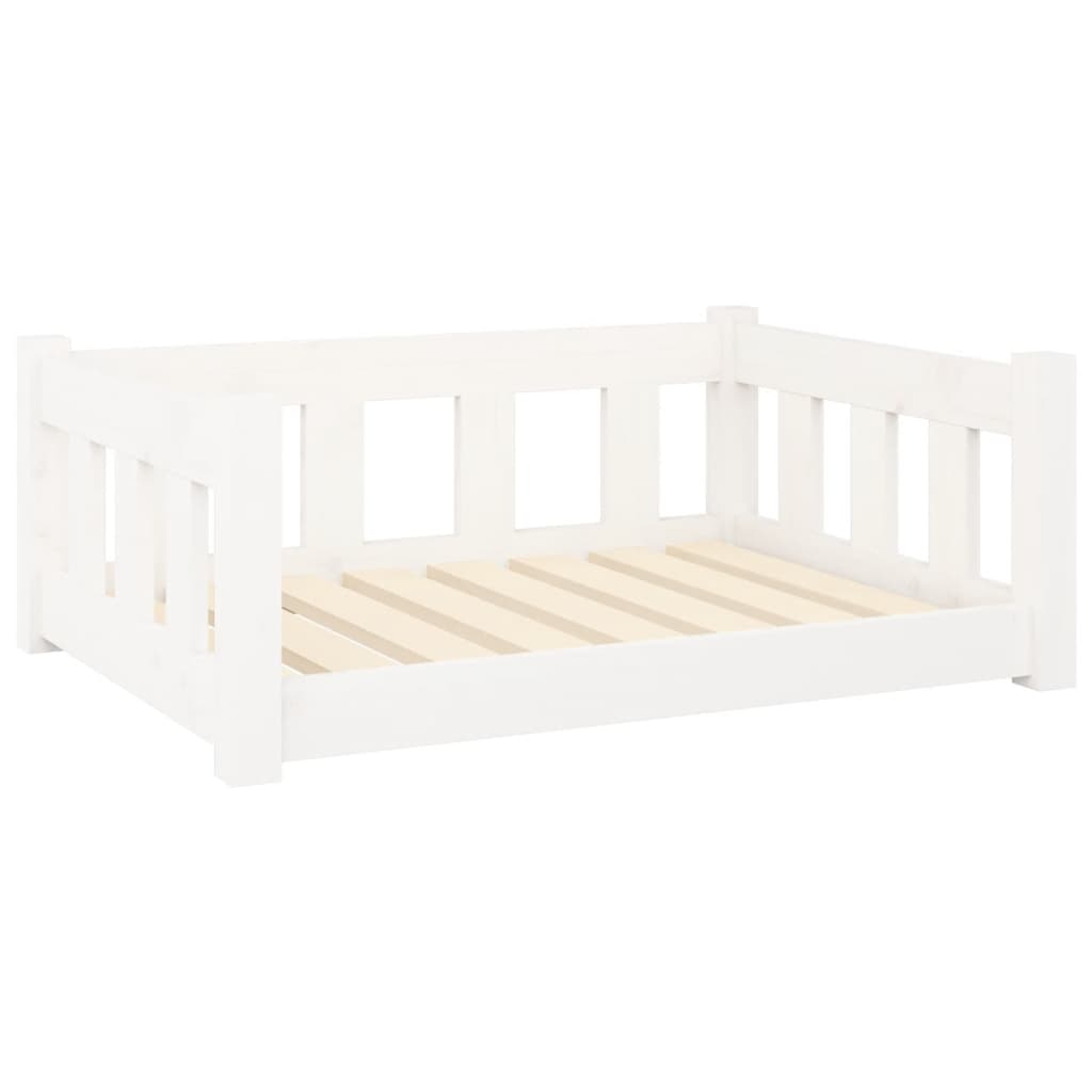 vidaXL Dog Bed White 75.5x55.5x28 cm Solid Wood Pine