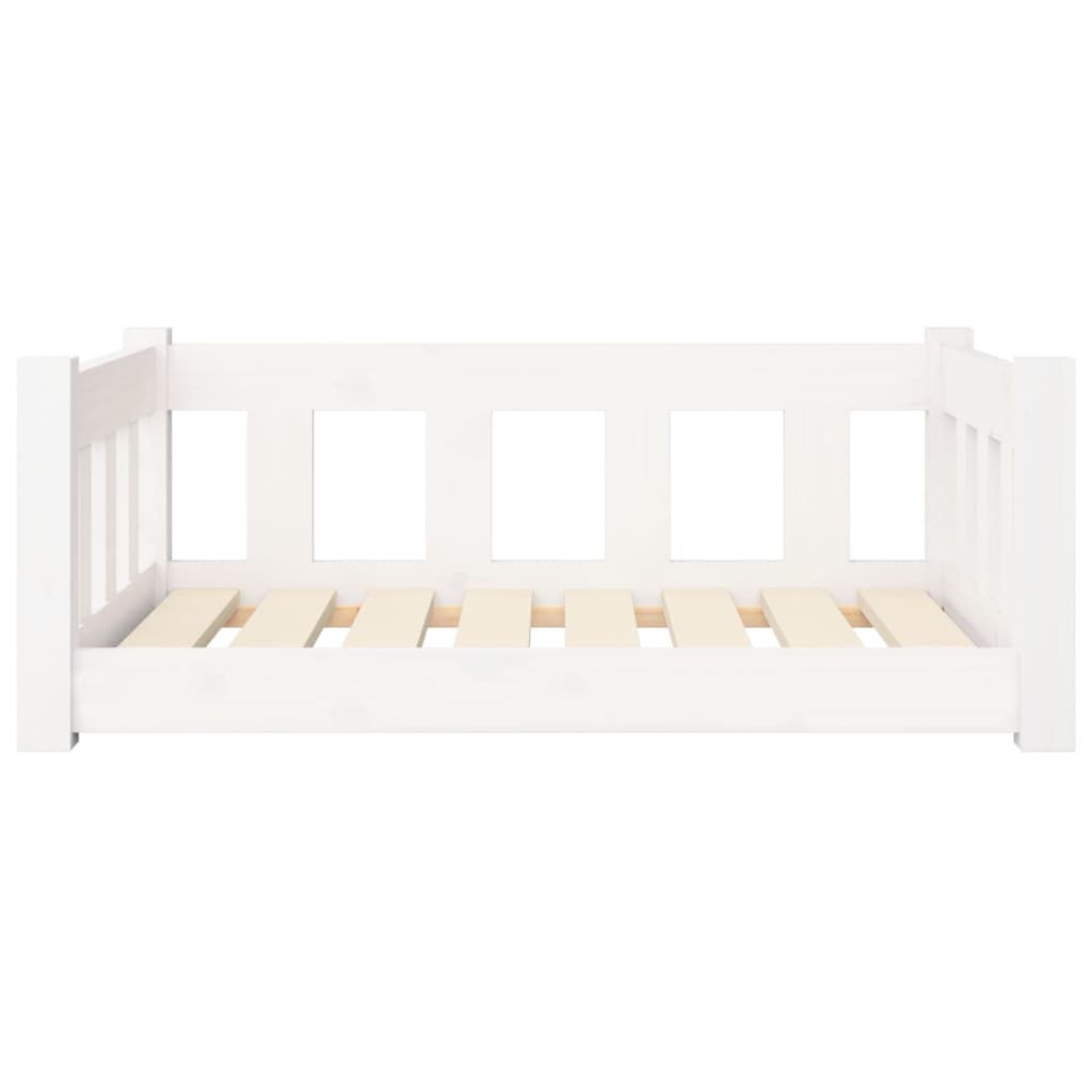 vidaXL Dog Bed White 75.5x55.5x28 cm Solid Wood Pine