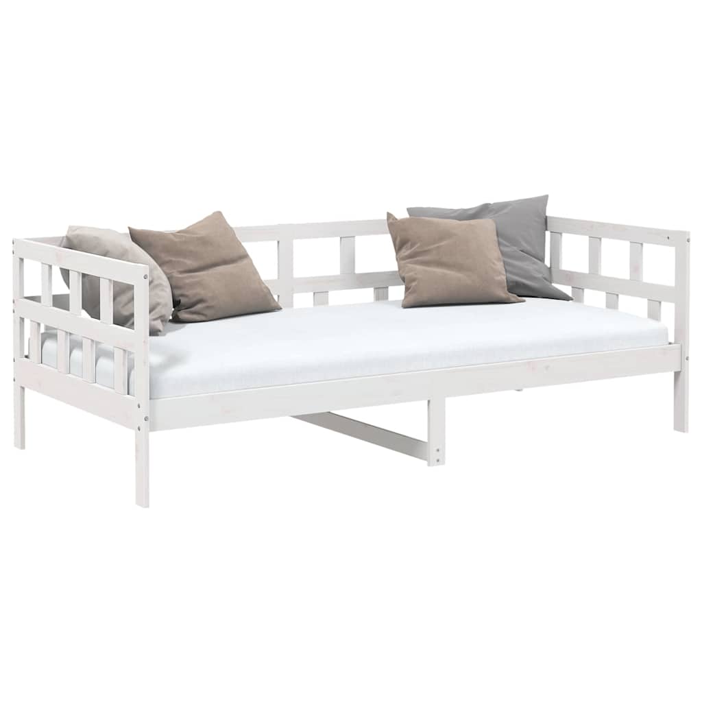 Day Bed without Mattress White Solid Wood Pine 90x200 cm