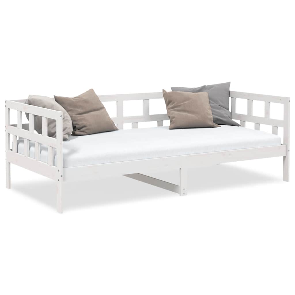 Day Bed without Mattress White Solid Wood Pine 90x200 cm