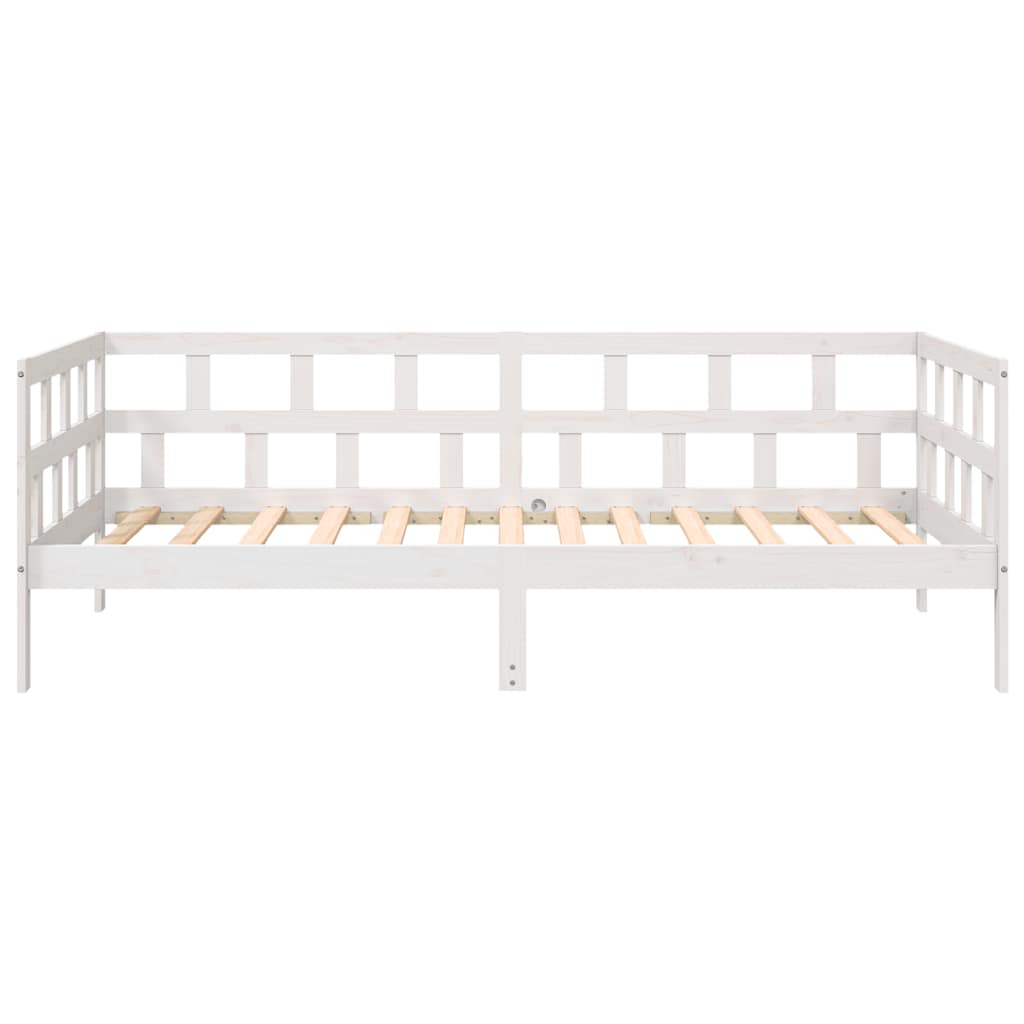 Day Bed without Mattress White Solid Wood Pine 90x200 cm