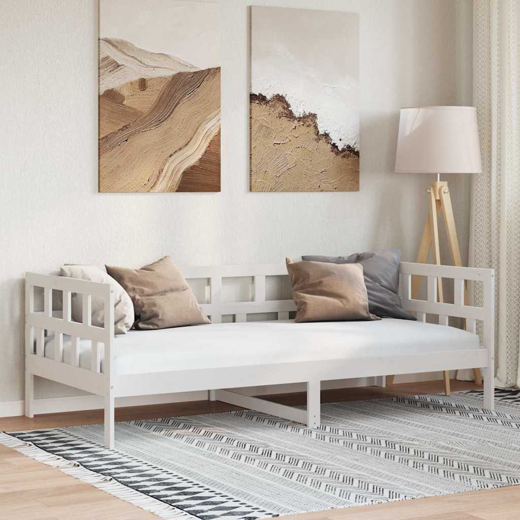 Day Bed without Mattress White Solid Wood Pine 80x200 cm