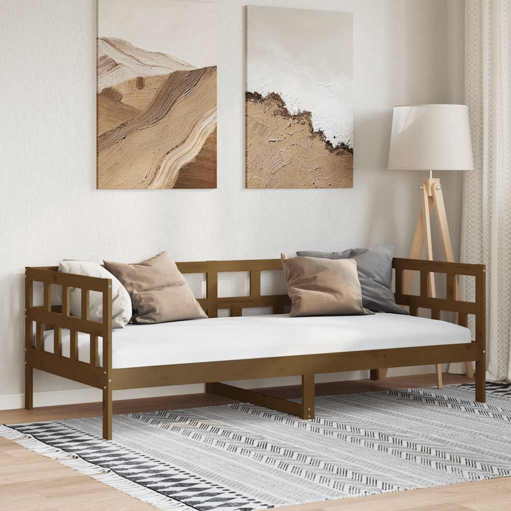 Day Bed without Mattress Honey Brown Solid Wood Pine 80x200 cm