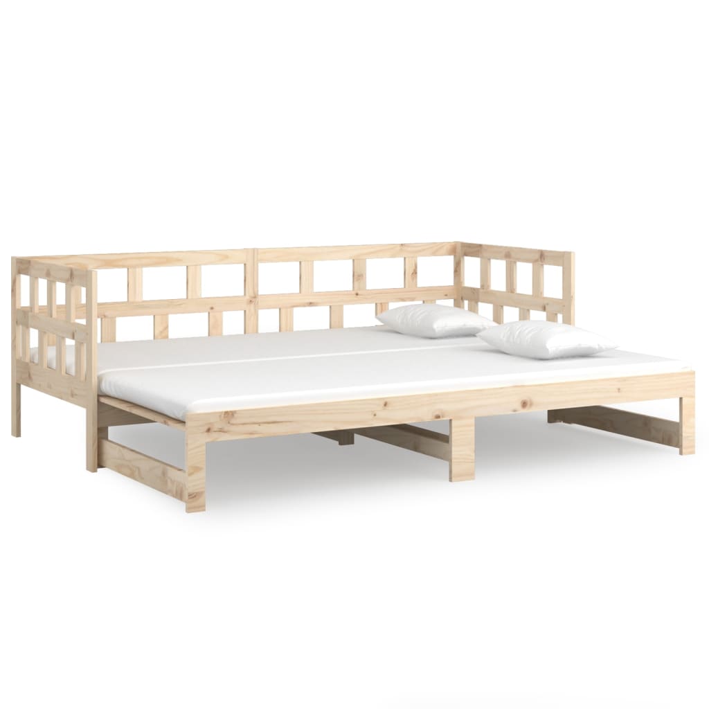 Pull-out Day Bed without Mattress Solid Wood Pine 2x(80x200) cm