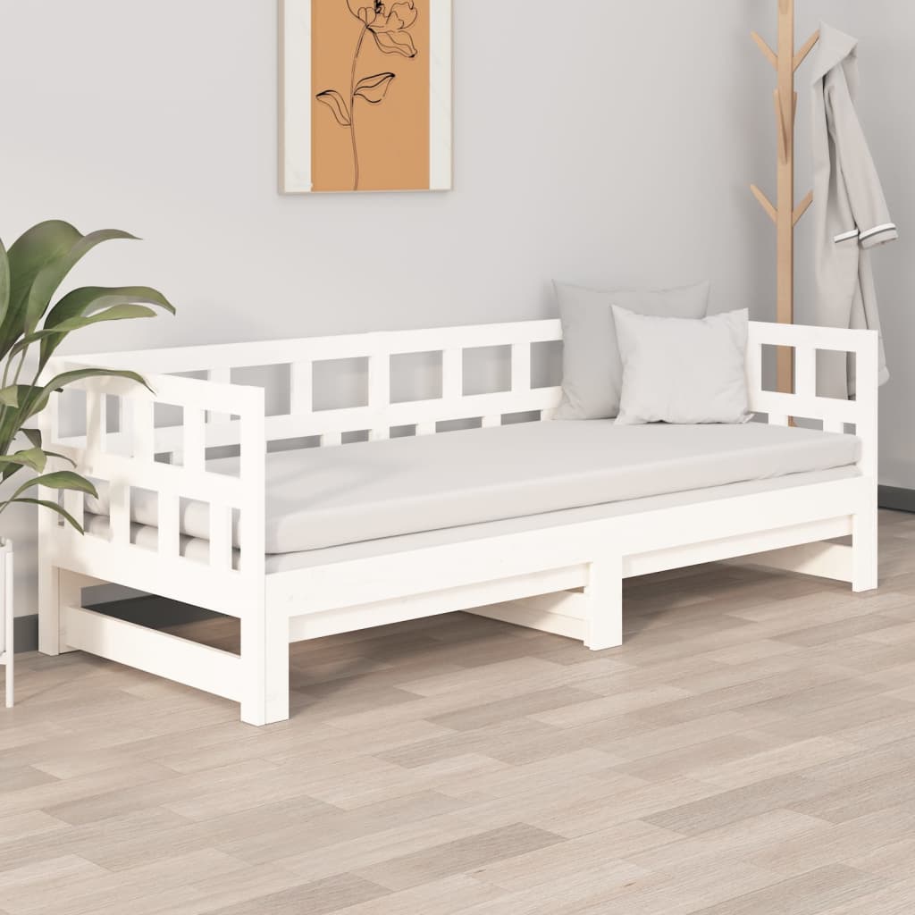 Pull-out Day Bed without Mattress White 2x(80x200) cm
