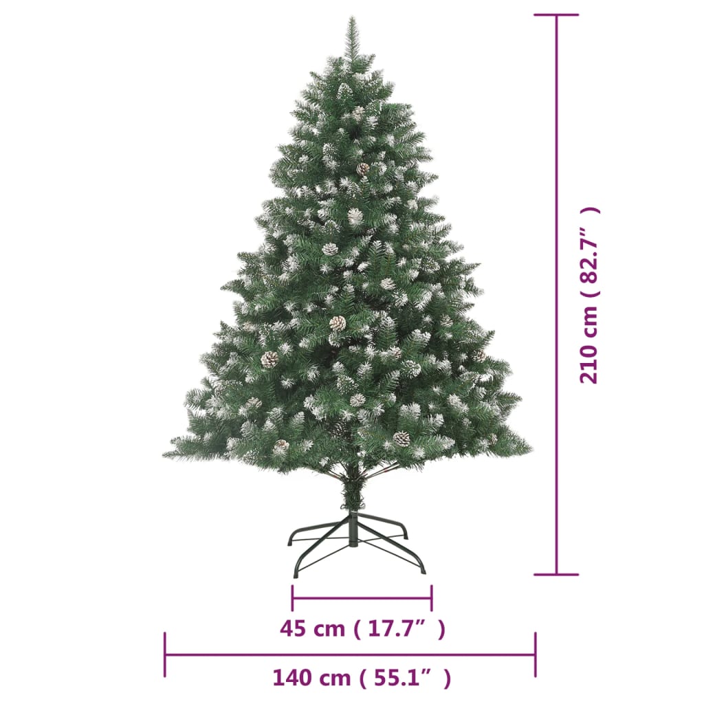 vidaXL Artificial Christmas Tree with Stand 210 cm PVC