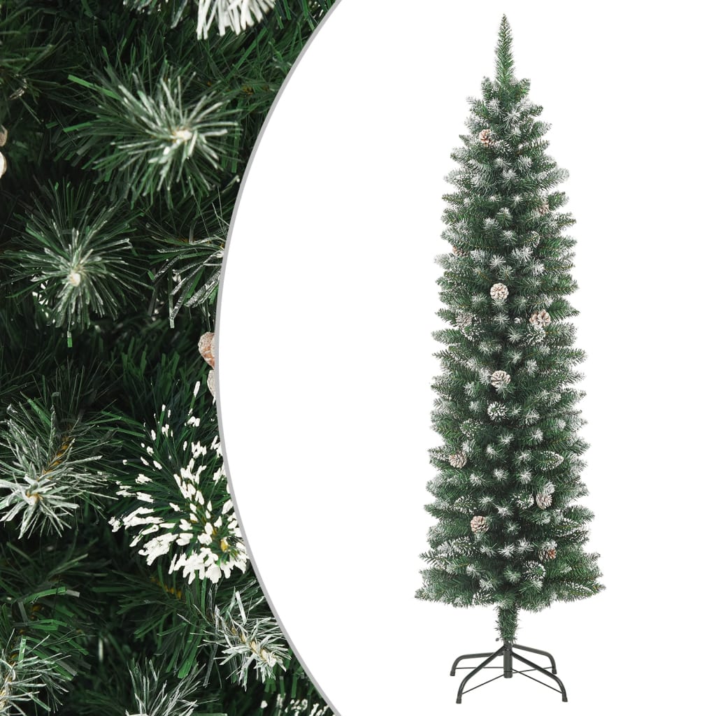 vidaXL Artificial Slim Christmas Tree with Stand 120 cm PVC