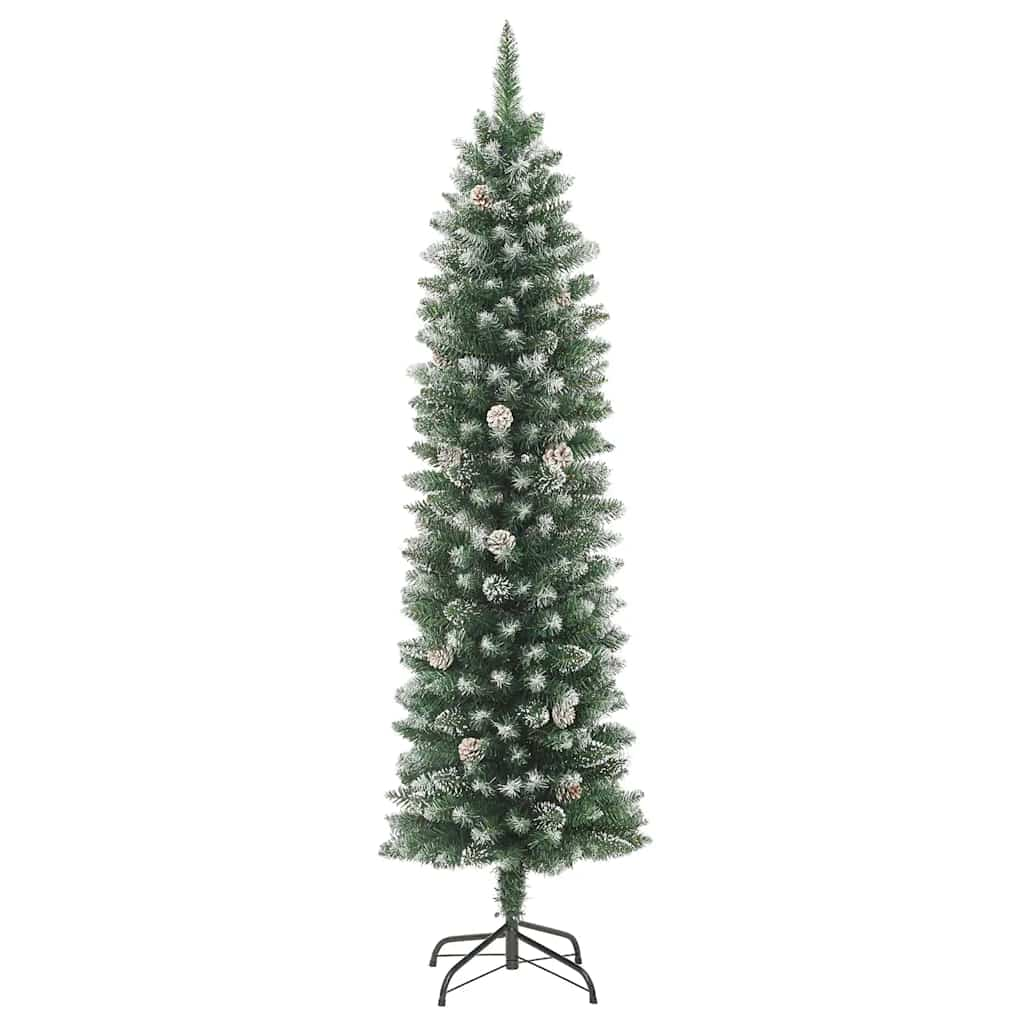 vidaXL Artificial Slim Christmas Tree with Stand 180 cm PVC