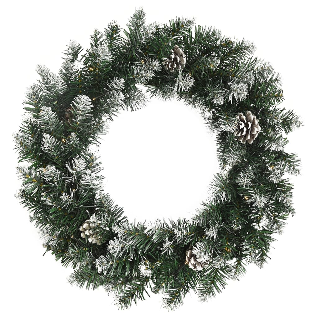 vidaXL Christmas Wreath with LED Lights Green 45 cm PVC