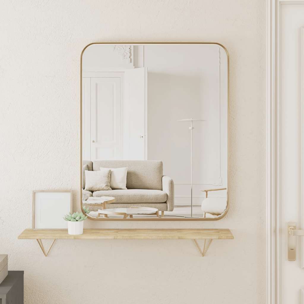 vidaXL Wall-mounted Mirror Gold 50x60 cm Rectangle