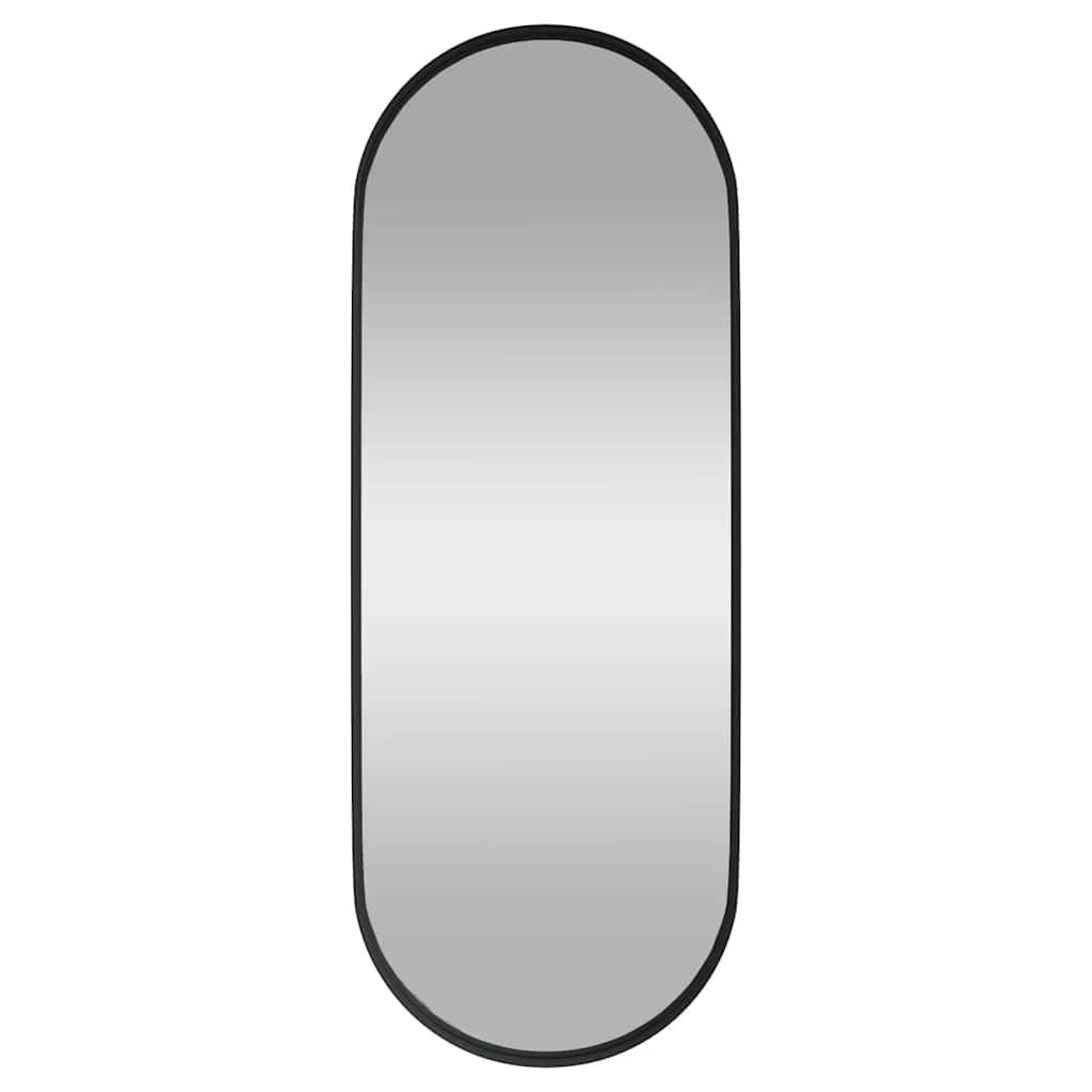 vidaXL Wall-mounted Mirror Black 15x40 cm Oval