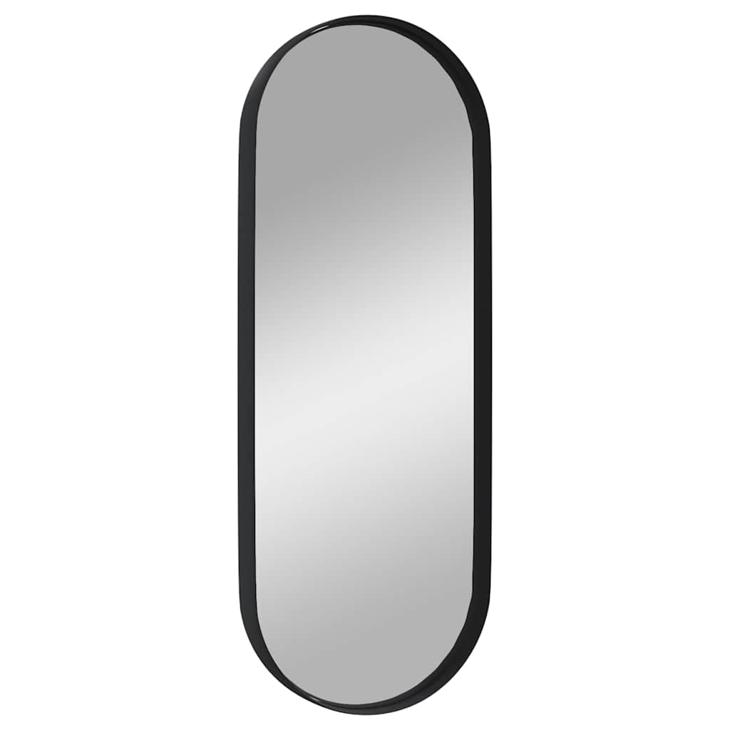 vidaXL Wall-mounted Mirror Black 15x40 cm Oval