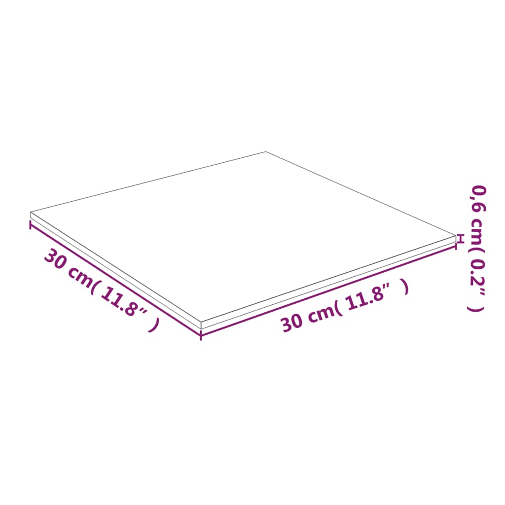 vidaXL Table Top Transparent 30x30 cm Tempered Glass