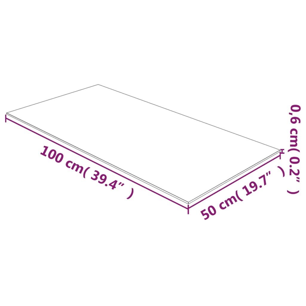 vidaXL Table Top Transparent 50x100 cm Tempered Glass