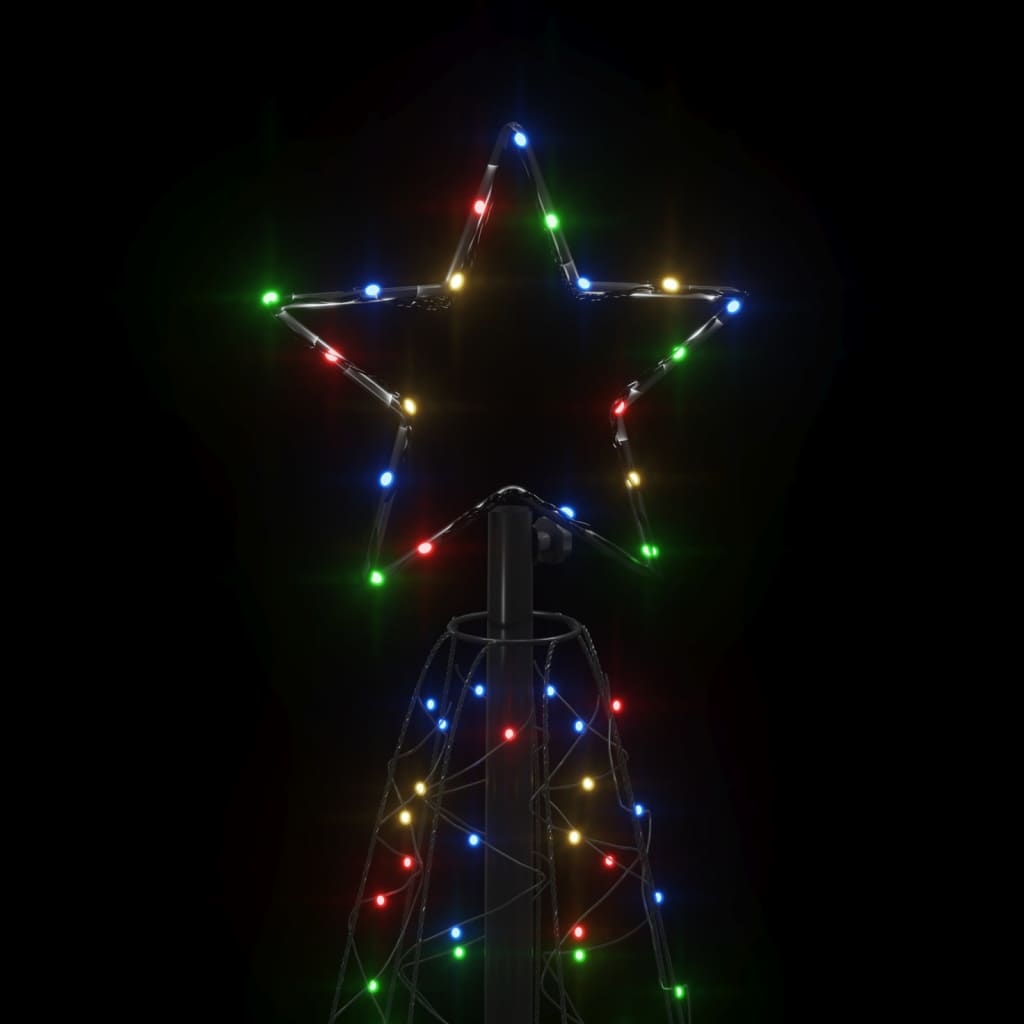 vidaXL Christmas Cone Tree Colourful 200 LEDs 70x180 cm