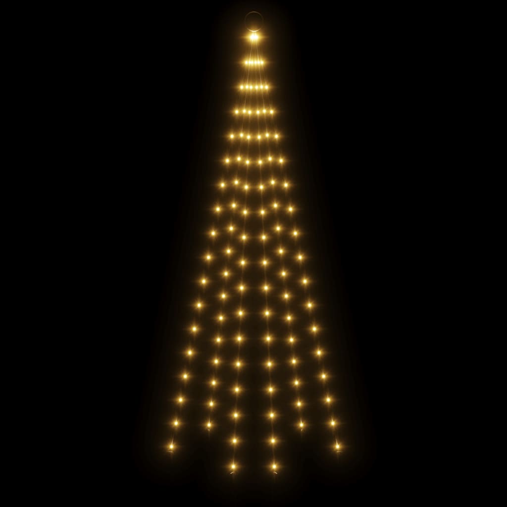 vidaXL Christmas Tree on Flagpole Warm White 108 LEDs 180 cm