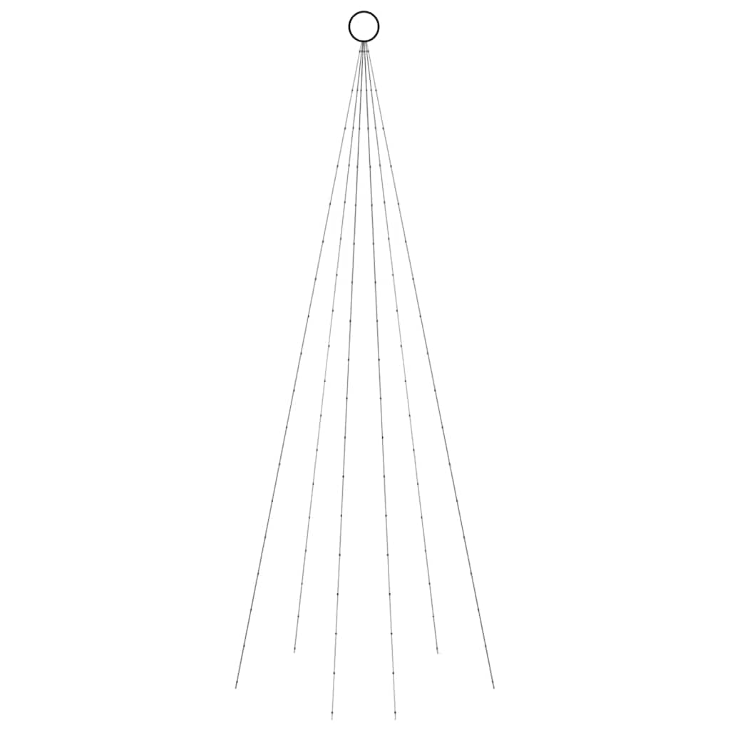 343520 vidaXL Christmas Tree on Flagpole Blue 108 LEDs 180 cm